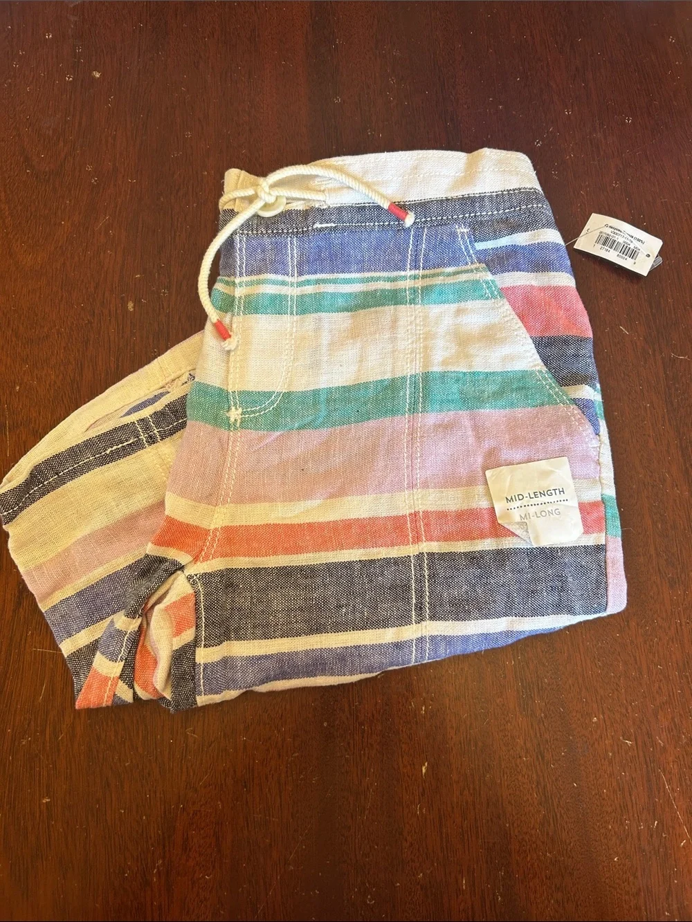 Old Navy Kids Striped Mid-Length Drawstring Shorts - Multicolor Size XL NWT